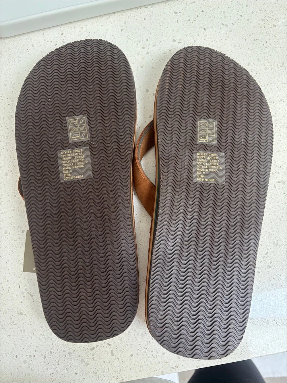J. Crew Tan Brown Leather Thong Sandals